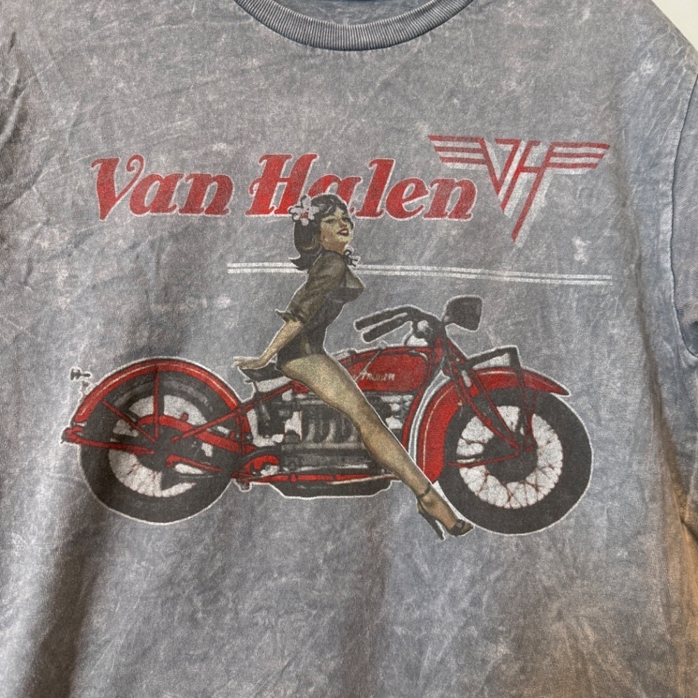 Van Halen Shirt Biker Mens Hard Rock Concert Pin Up Tee Eddie Van Halen - Picture 5 of 6